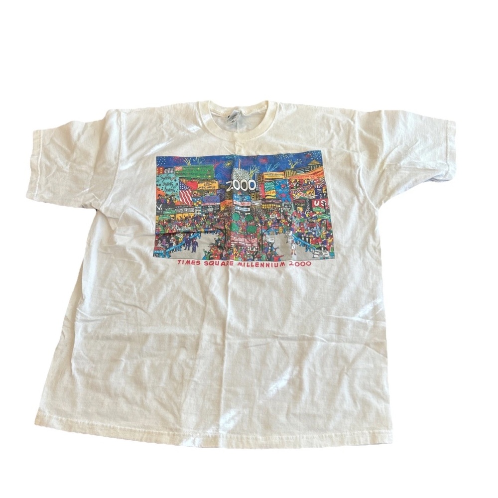 Vintage Y2K Times Square Millennium 2000 Happy New Year T Shirt XL Extra Large